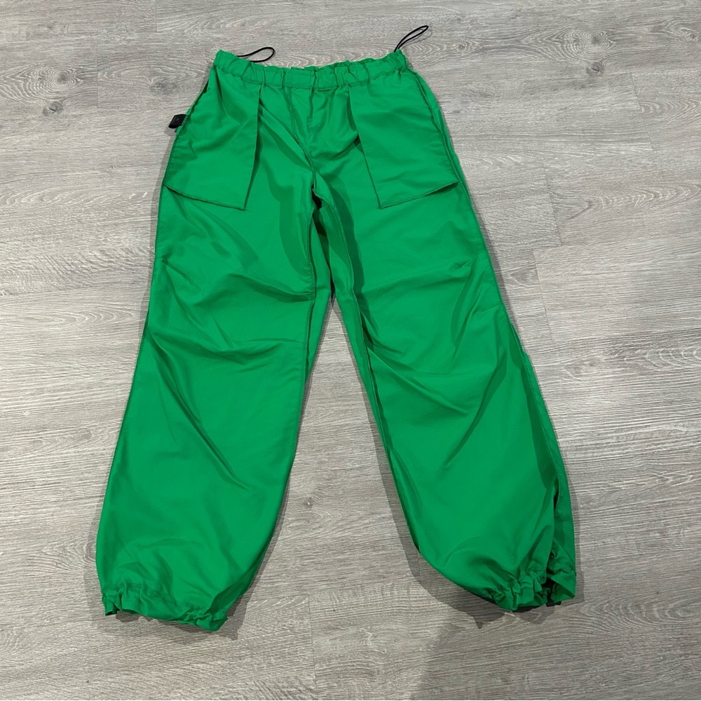 Vibrant Green Drawstring Pants - image 3